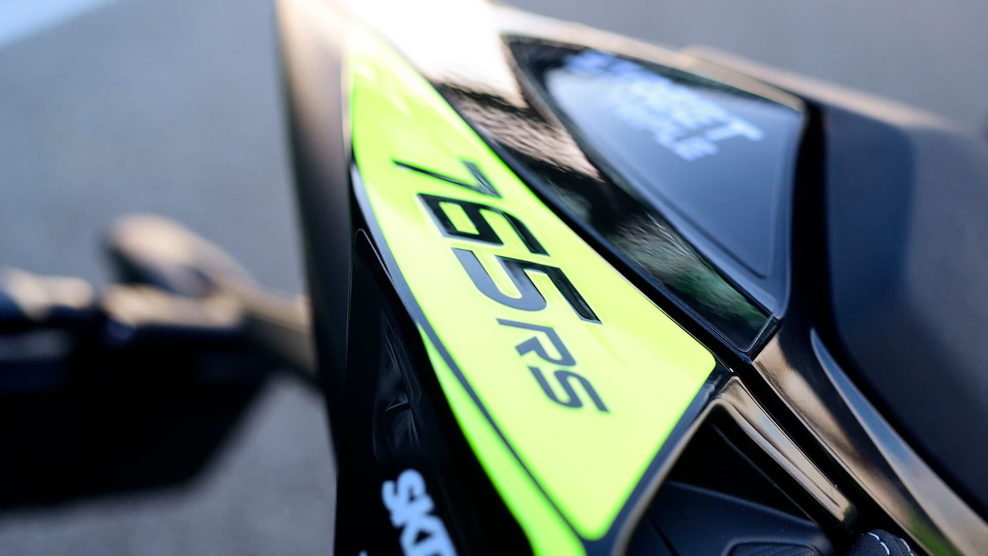 Triumph Triple Trophy Street Triple 765 RS logo on bike